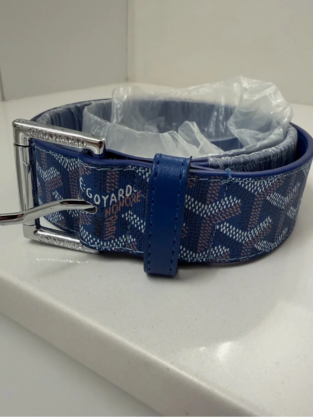 Goyard Blue Monogram Belt – Size 30-32 Waist